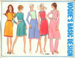 2461 71 VOG INSET SLVS OR NOT DRESS LENGTHS, PANTS PATTERN 10,12
